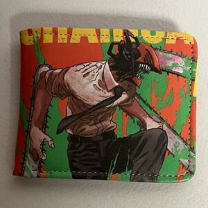 Chainsaw Man Denji Faux Leather Wallet Orange New Anime Manga Show